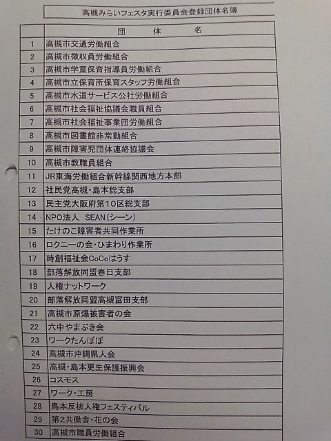 高槻みらいフェスタ実行委員会登録団体